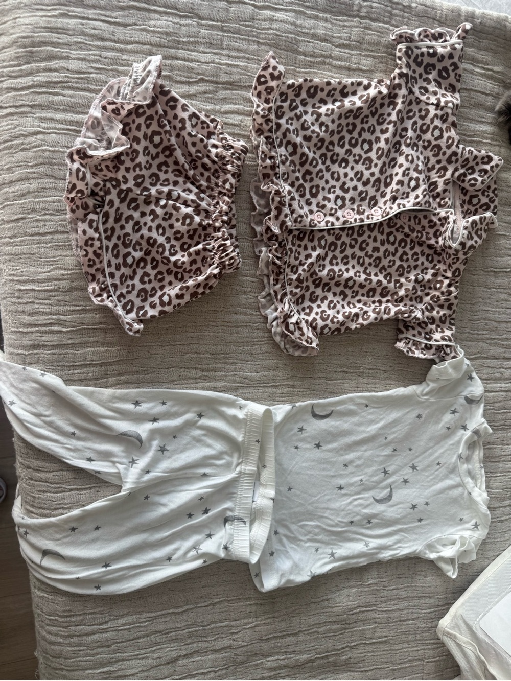 Carter's Pink Leopard Ruffle 2-Piece and White Moon Star Pajama Set